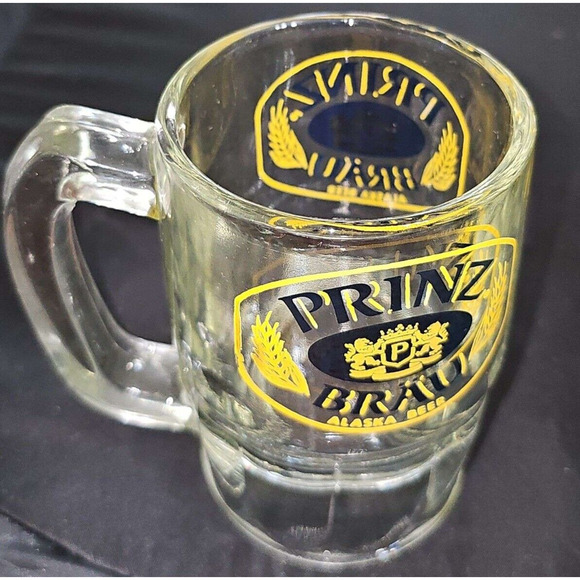 Vintage Original Prinz Brau Alaska Beer Heavy Glass Mug 1979 - One Mug 5" - Picture 1 of 3